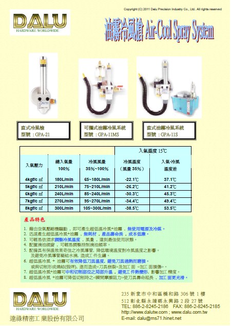 DALU: Air-cool spary system